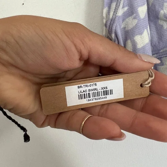 NWT SKIMS Summer Mesh Plunge Bralette Color lilac swirl Size XXS - Picture 5 of 8